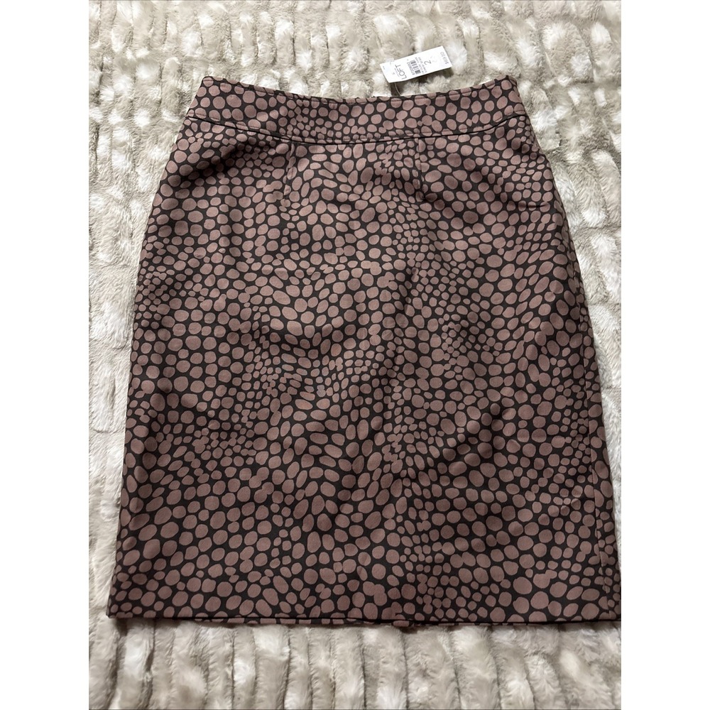 Ann Taylor LOFT Animal Print A-Line Brown Black Pencil Skirt Womens Size 2